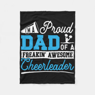 Cheerleading Proud Dad Of A Freakin' Awesome Cheer Fleece Blanket