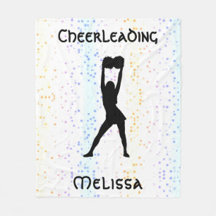 Cheerleading Rainbow Confetti Personalised Fleece Blanket