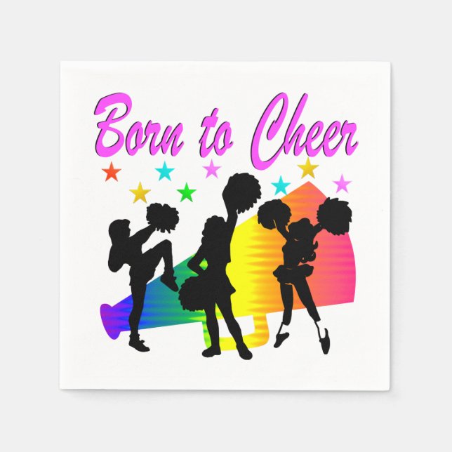 CHEERLEADING RAINBOW MEGAPHONE DESIGN NAPKIN (Front)
