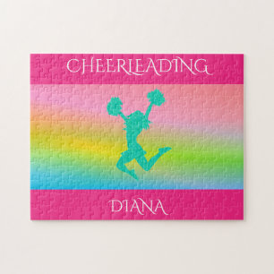 Cheerleading rainbow puzzle with personalized name