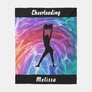 Cheerleading Rainbow Waves Fleece Blanket
