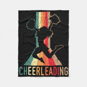 Cheerleading Retro Cheerleaders Cheering Squad Tea Fleece Blanket