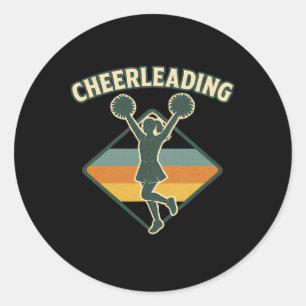 Cheerleading Retro Vintage Silhouette Classic Round Sticker