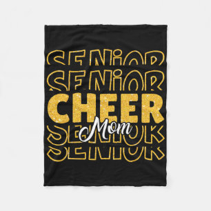 Cheerleading Senior Mom Cheer Mom Cheerleader Blac Fleece Blanket