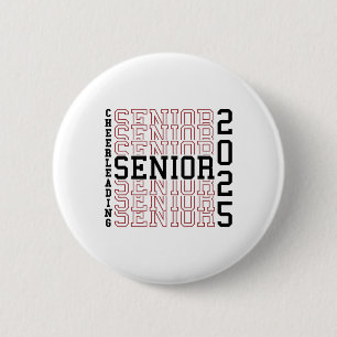 Cheerleading Senior Night Cheer Senior 2025 Gradua 6 Cm Round Badge
