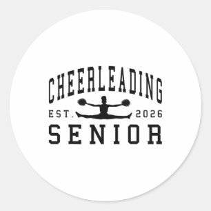 Cheerleading Senior Night Cheer Senior 2026 Gradua Classic Round Sticker