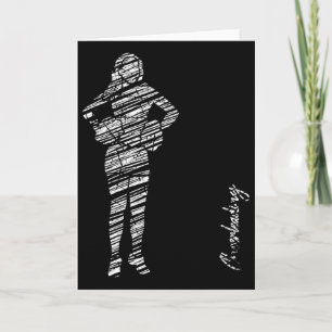 Cheerleading Silhouette Cheer Card