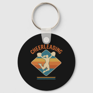 Cheerleading Silhouette Retro Vibes Key Ring