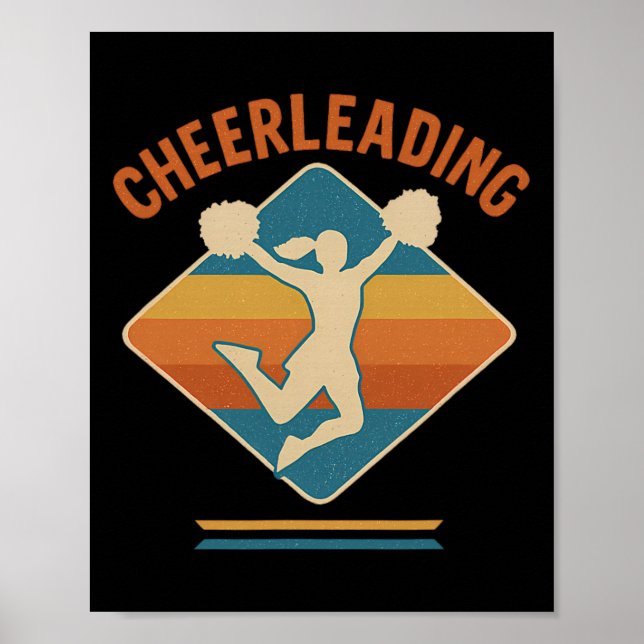 Cheerleading Silhouette Retro Vibes  Poster (Front)