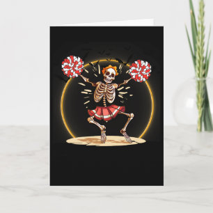 Cheerleading Skeleton Halloween Cheer Skeleton Che Card