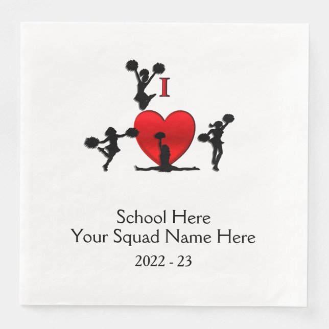 Cheerleading Squad Event School Date Napkin (Front)