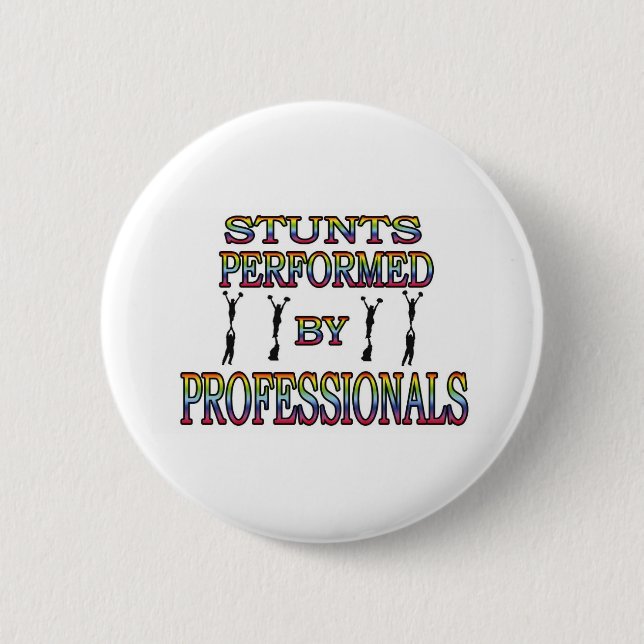 cheerleading stunts 6 cm round badge (Front)