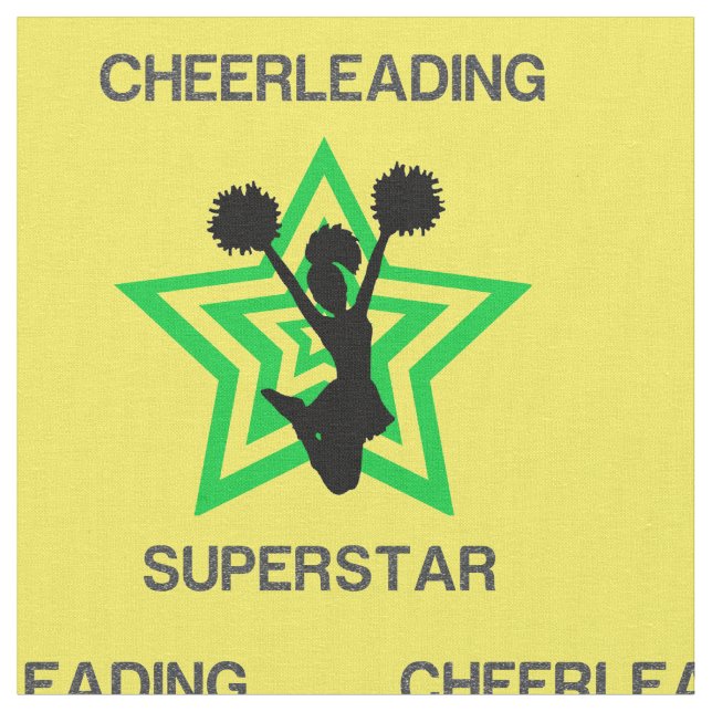 Cheerleading Superstar Yellow / Green Fabric (Close Up)