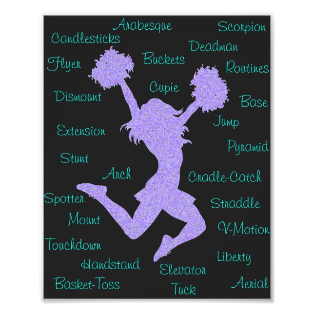 Cheerleading Terms Typography  Photo Print (Front)