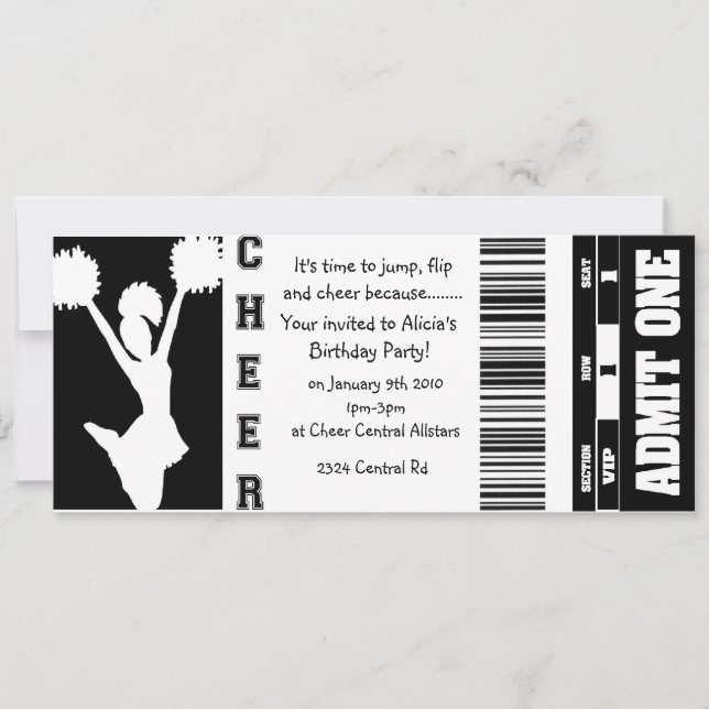 cheerleading ticket invite (Front)