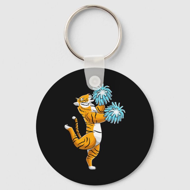 Cheerleading Tiger Cheerleader Cheer Squad  Key Ring (Front)
