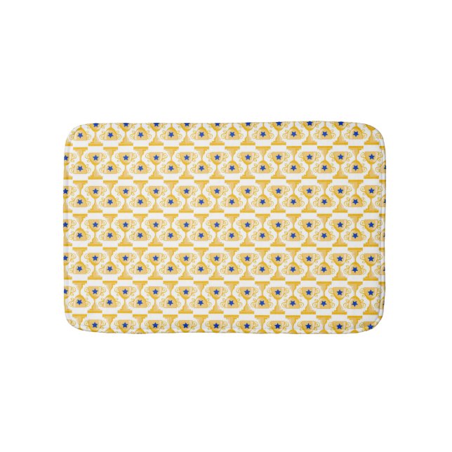 Cheerleading Trophy Blue Star Tournament Team Bath Mat (Front)