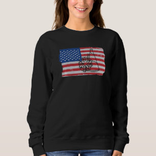 Cheerleading USA American Flag Cheerleader 1 Sweatshirt