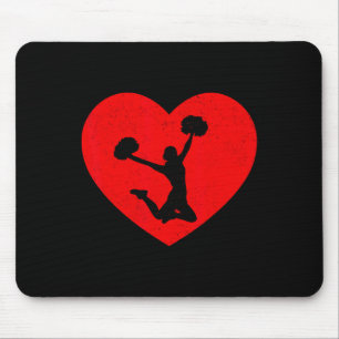 Cheerleading Valentine Heart Shape Cheerleader Lov Mouse Pad