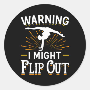 Cheerleading Warning I Might Flip Out Cheerleaders Classic Round Sticker