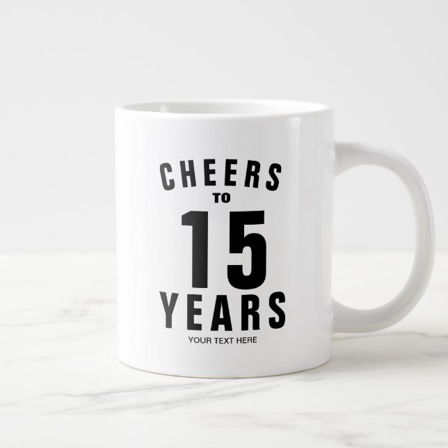 Cheers 15th anniversary custom coffee mug gift (Right)