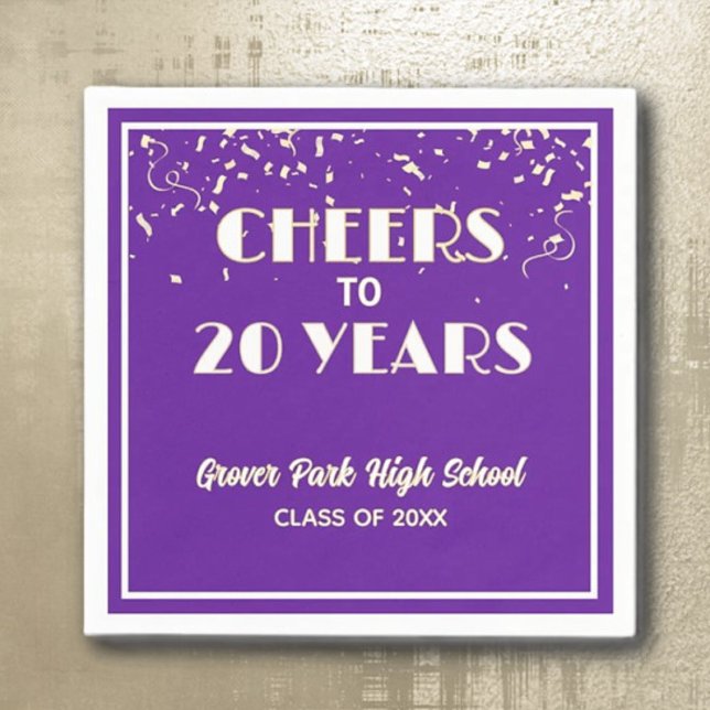 Cheers! 20 Year Class Reunion  Napkin (Creator Uploaded)