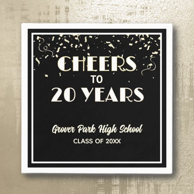 Cheers! 20 Year Class Reunion  Napkin (Creator Uploaded)