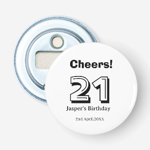 Cheers 21 birthday bold letter name boy man gifts bottle opener