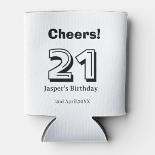Cheers 21 birthday bold letter name boy man gifts can cooler