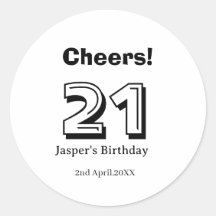 Cheers 21 birthday bold letter name boy man gifts 