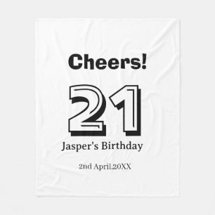 Cheers 21 birthday bold letter name boy man gifts  fleece blanket