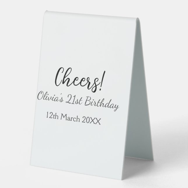 Cheers 21st birthday add name date simple minimal  (Front)