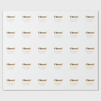 Cheers 21st birthday add name date simple minimal  wrapping paper