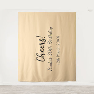 Cheers 30th birthday add name date simple minimal tapestry