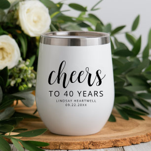 Cheers 40th Birthday Party Black Script