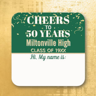 Cheers! 50 Year Class Reunion Name tag