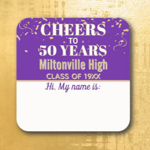 Cheers! 50 Year Class Reunion Name tag