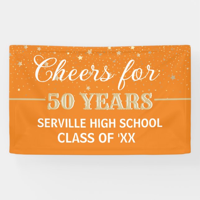 CHEERS 50 Years! CUSTOM Class Reunion banner (Horizontal)