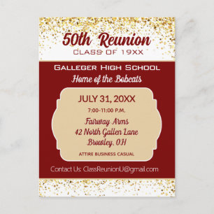 Cheers!  50th Class Reunion Invitation  Postcard