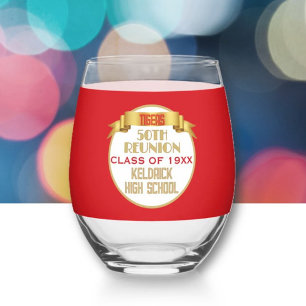 Cheers! 50th Class Reunion Stemless Wine Glass