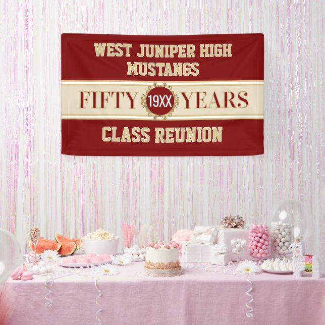 Cheers! 50th Reunion Celebration Banner (Party)