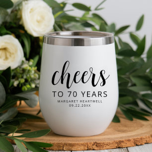 Cheers 70th Birthday Party Black Script
