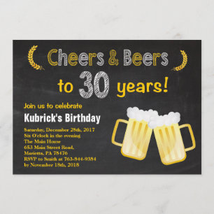 Cheers and Beers 30th Birthday Invitation