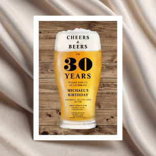 Cheers And Beers 30th Birthday Invitation