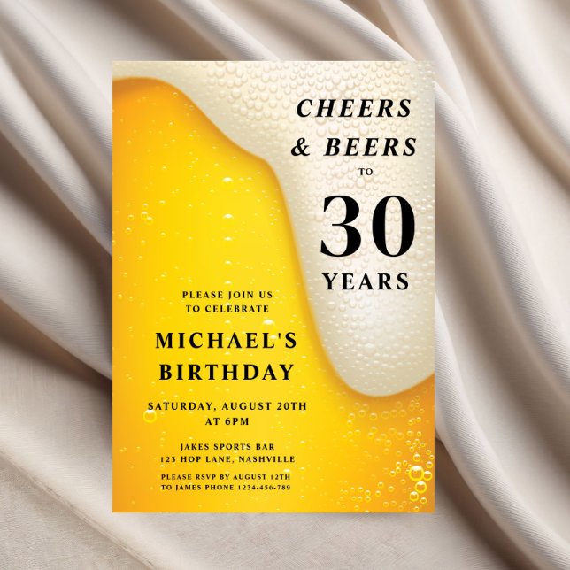 Cheers And Beers 30th Birthday Invitation (Cheers And Beers 30th Birthday Invitation)