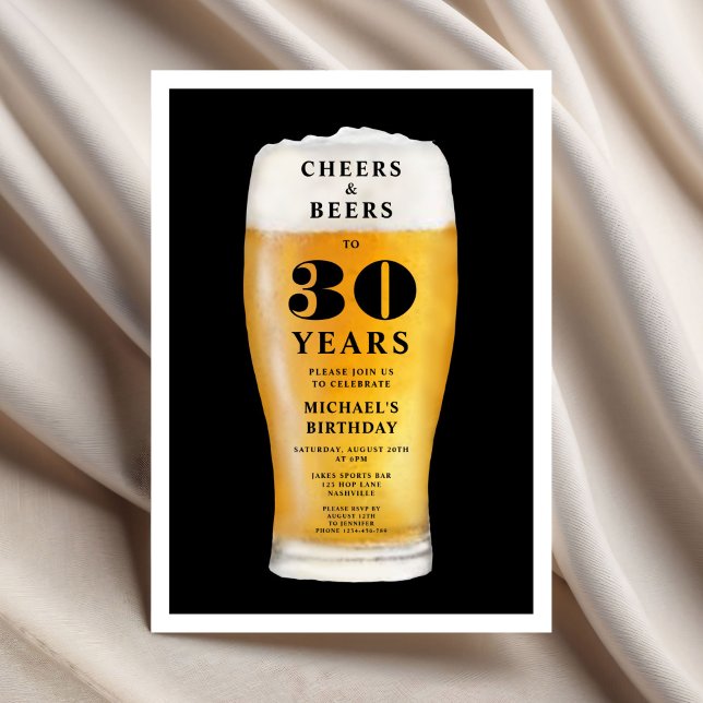 Cheers And Beers 30th Birthday Invitation (Cheers And Beers 30th Birthday Invitation)