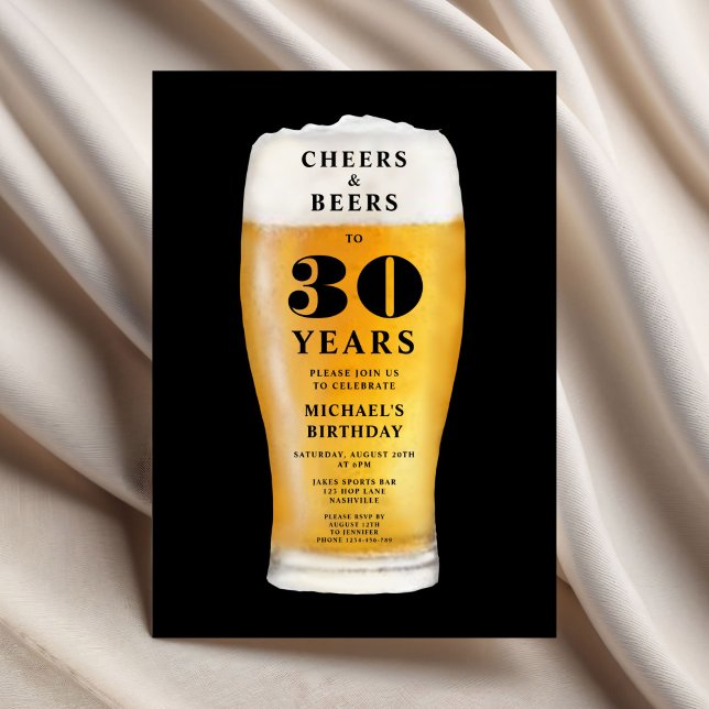 Cheers And Beers 30th Birthday Invitation (Cheers And Beers 30th Birthday Invitation)