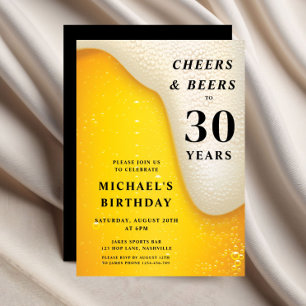 Cheers And Beers 30th Birthday Invitation