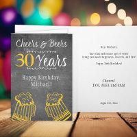 Cheers and beers 30th men milestone birthday funny