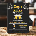 Cheers And Beers 40 Years Birthday Party Invitation<br><div class="desc">Invite friends and family to celebrate the big 4-0 with this fun “Cheers and Beers” 40 years birthday party invitation. Featuring bold celebratory design and easy personalisation,  it sets the perfect tone for a milestone celebration.</div>